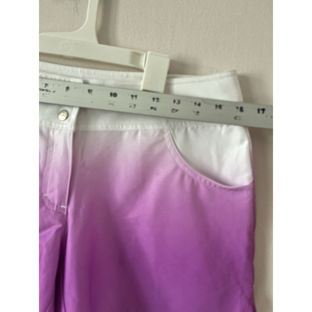 Slazenger Ombre Golf Shorts Womens Size 6 Purple & White Pockets Lightweight - Picture 3 of 6